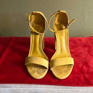 Yellow suede sandals